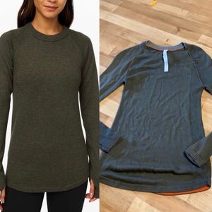 Lululemon sit in lotus sweater sz 2 olive green